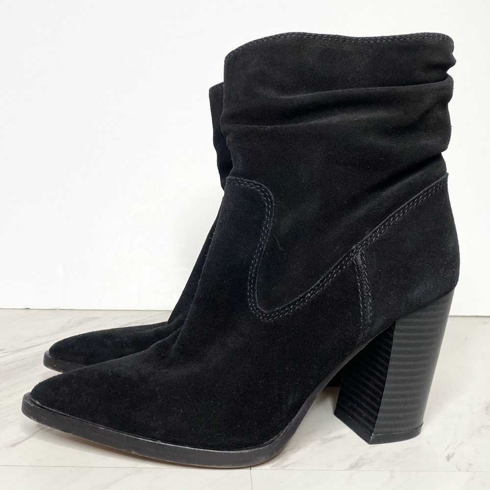Vince Camuto Crethana Black Suede Slouch Bootie 6 1/2 M